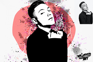 Ink Mixed Art Photo Template