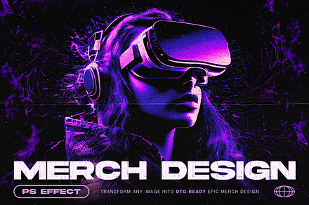 MERCH DESIGN EFFECT for Photoshop, an Object Graphic by Davide Bassu