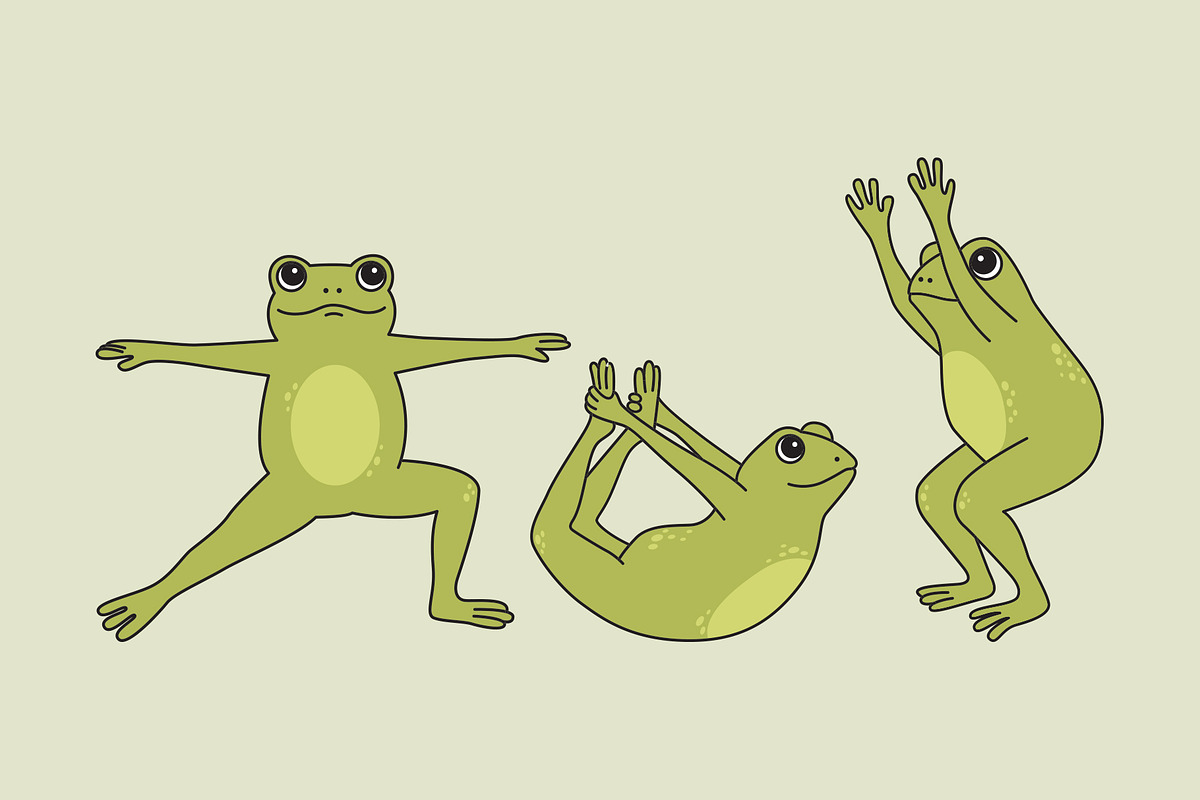 Yoga Frogs - Vector collection, an Animal Illustration by Alina Sh (Photo 5 of 9)