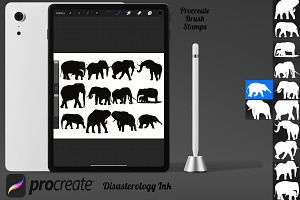 Elephant Silhouette Set 1 Procreate