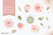 Watercolour Flower Pink Clipart Set, a Decorative Illustration by Bloomella (Thumbnail 2 of 7)