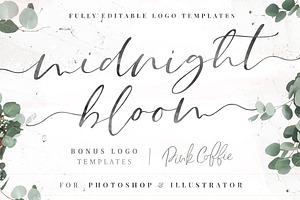 Midnight Bloom Script 18 Free Logos