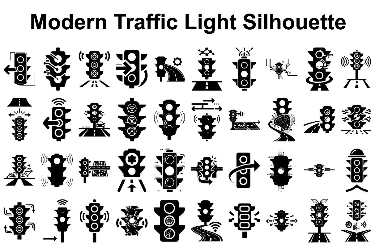 Modern Traffic Light Silhouette, a Graphic by musafir_fashion (Photo 4 of 14)