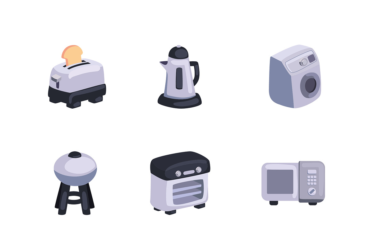 Kitchen Appliances Icons Set