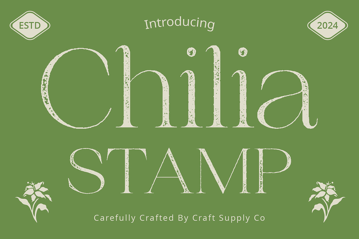 Chilia Stamp, a Serif Font by Craft Supply Co. (Photo 1 of 8)