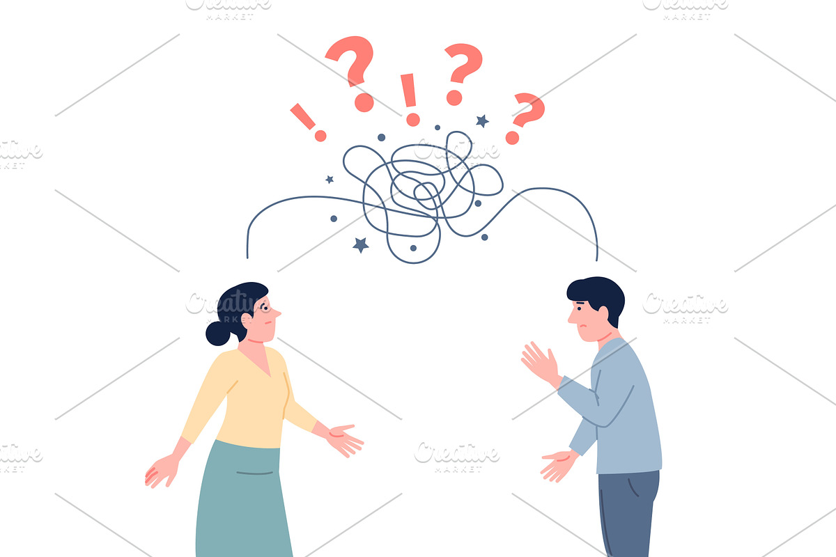Problems communicating with, a Person Illustration by LadadikArt