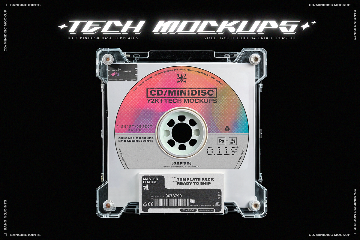 CD / Minidisc Tech Y2K Case Mockups, a Packaging Mockup by bangingjoints (Photo 1 of 7)