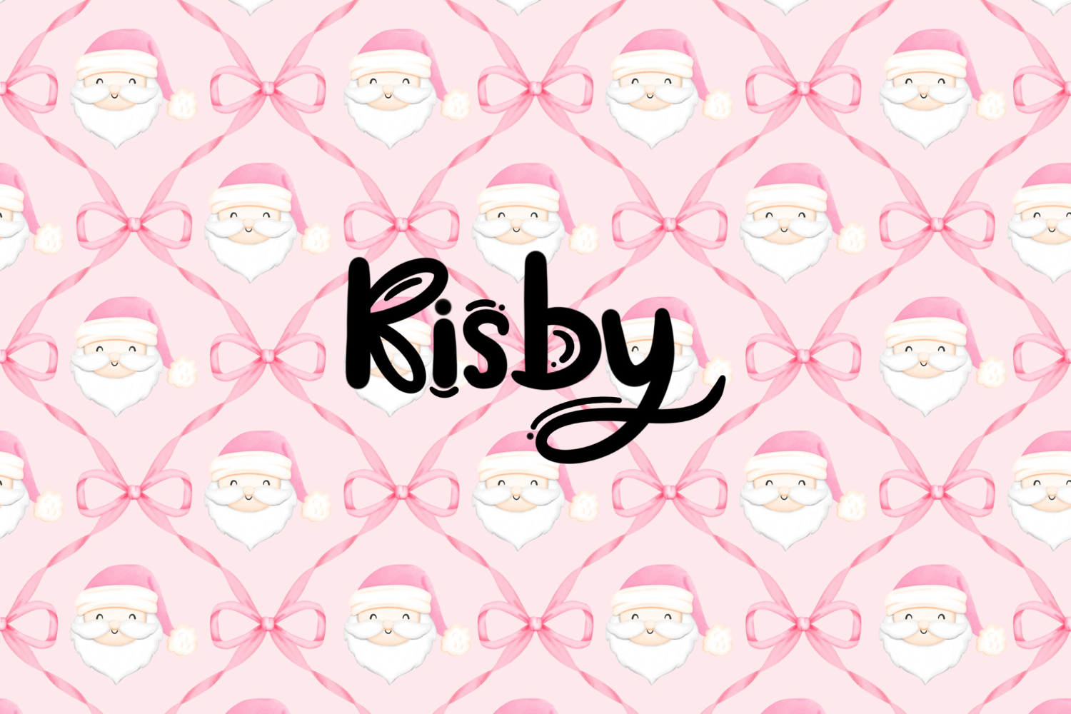 Pink Christmas Santa Bows Seamless, a Pattern Graphic by KisbyArt