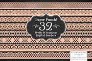 Peach Lace Vector Borders, an Illustration by Amanda Ilkov (Thumbnail 2 of 5)