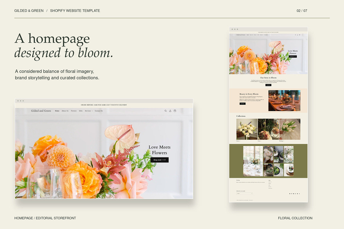Shopify Theme for Florists, a Shopify Template by Layl Atelier (Photo 2 of 8)