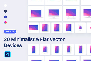 20 Minimalist & Flat Devices Mockups, an iPhone Mockup by Asylab