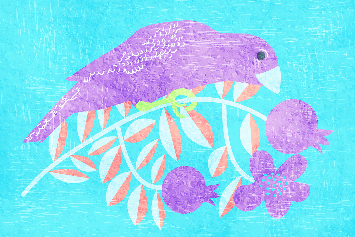 Bird on blue, an Illustration by Jema's