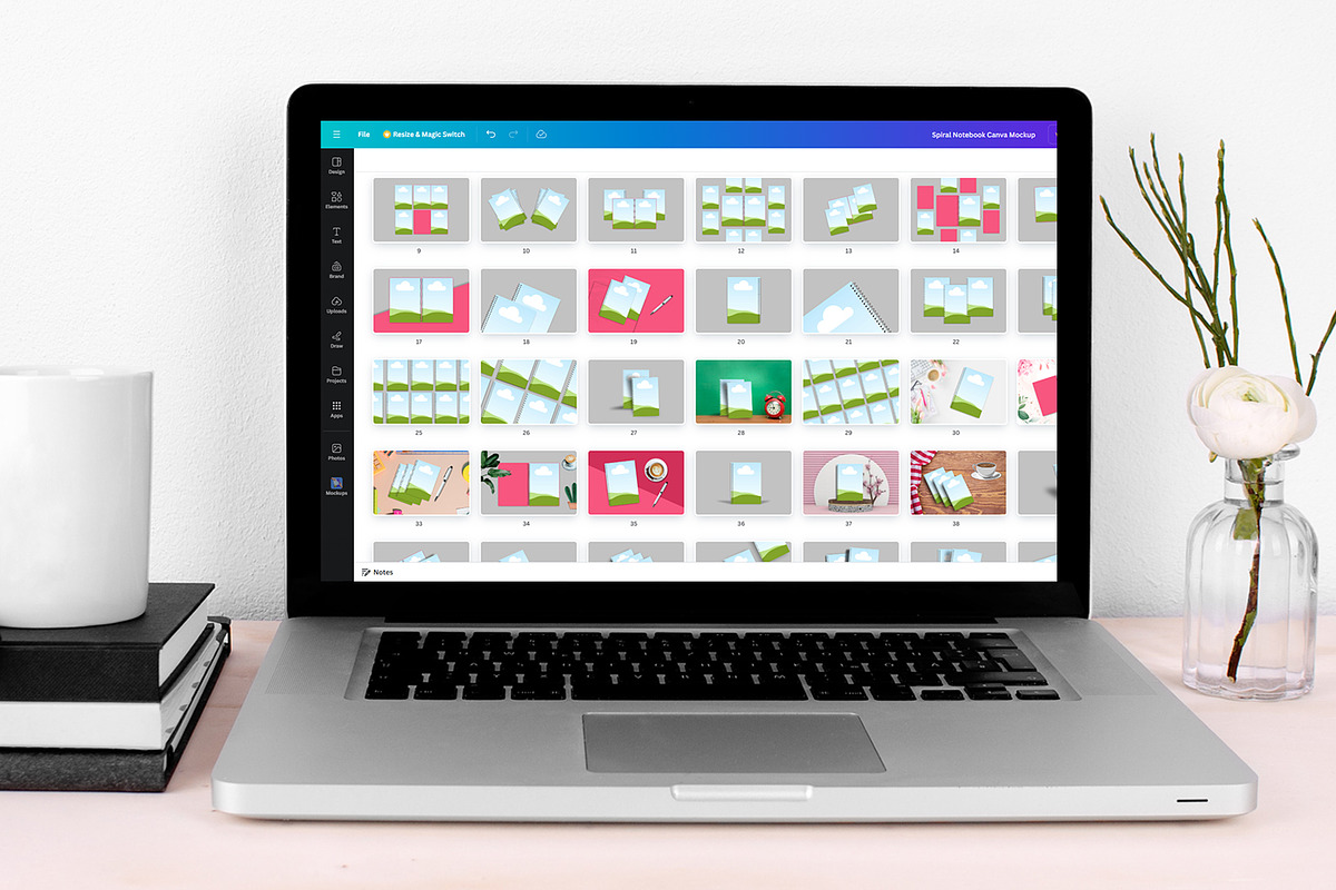 Spiral Notebook Canva Mockup, an Advertising Mockup by Waliullah Solutions (Photo 4 of 7)