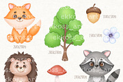 Watercolor Woodland Animals Clipart, an Animal Illustration by ekossa_art (Thumbnail 2 of 6)