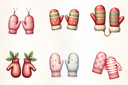 Festive Winter Mittens Clipart, an Illustration by CrexoraLab (Thumbnail 3 of 5)