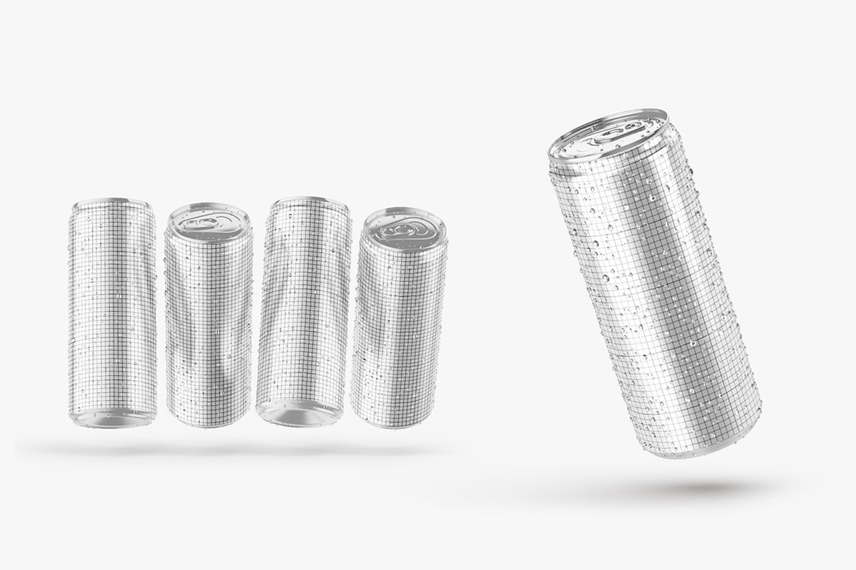 Glossy Metallic Can Bundle, a Product Mockup by Graphic Bird (Photo 16 of 19)