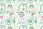 Lucky Goose Seamless Pattern, a Seasonal Illustration by TitaLivingArt (Thumbnail 1 of 13)