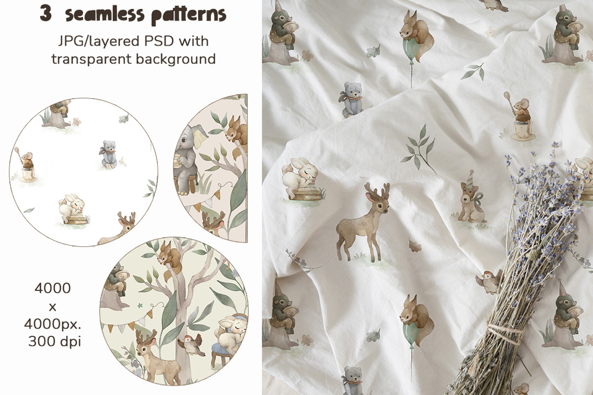 Watercolor forest Boho animal set, an Animal Illustration by TanyaSchuka (Photo 7 of 10)