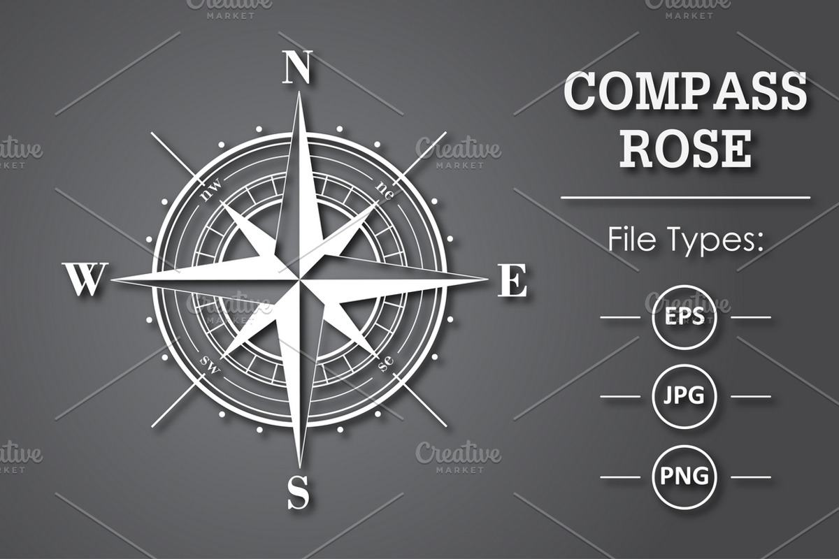 Vector compass rose (windrose) - 3, an Object Graphic by MSA-Graphics (Photo 2 of 3)