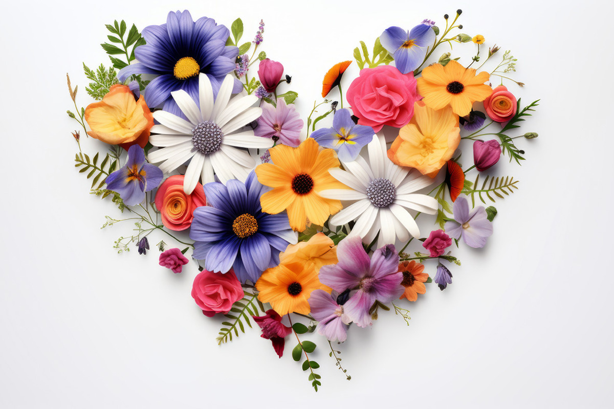 61 Flower Hearts, a Nature Photo by Handmadefont (Photo 9 of 12)