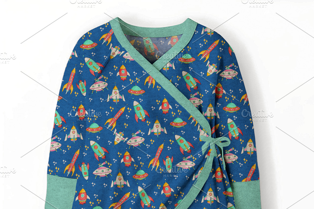 Baby Romper -Kimono one Tie Mockup, a Hoody Mockup by Nora Gad (Photo 10 of 15)