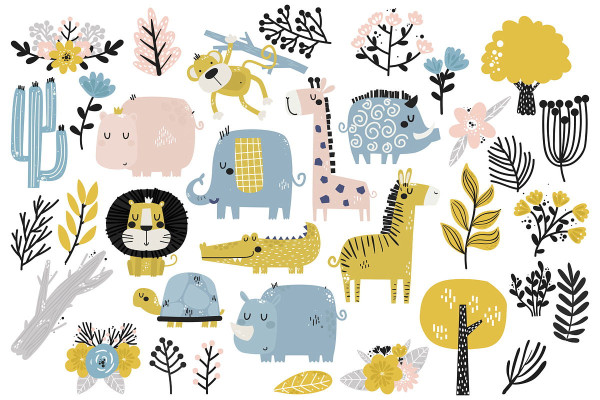 Cute Animals - Graphic Collection, an Animal Illustration by Sumacj (Photo 2 of 8)