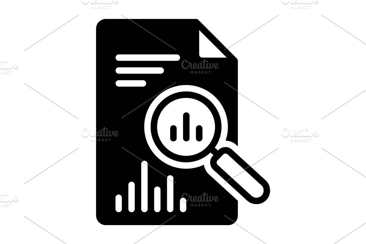 Reporting document solid icon, a Solid Icon by Creative priyanka