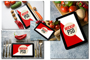 PSD Mockup tablet food, an iPad Mockup by JAY MID IMAGE (Thumbnail 2 of 3)
