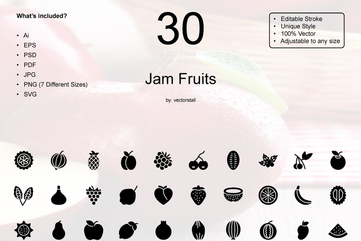 Jam Fruits, an Icon by Vector Stall