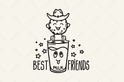 Cowboy Cookie Clipart Funny Milk SVG, a Graphic by TanchaArt (Thumbnail 5 of 10)