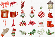 Watercolor Christmas Clipart Set, a Seasonal Illustration by CropUp Creative (Thumbnail 2 of 5)