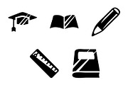 Education icon design template, a Solid Icon by Sumberpangan (Thumbnail 1 of 3)