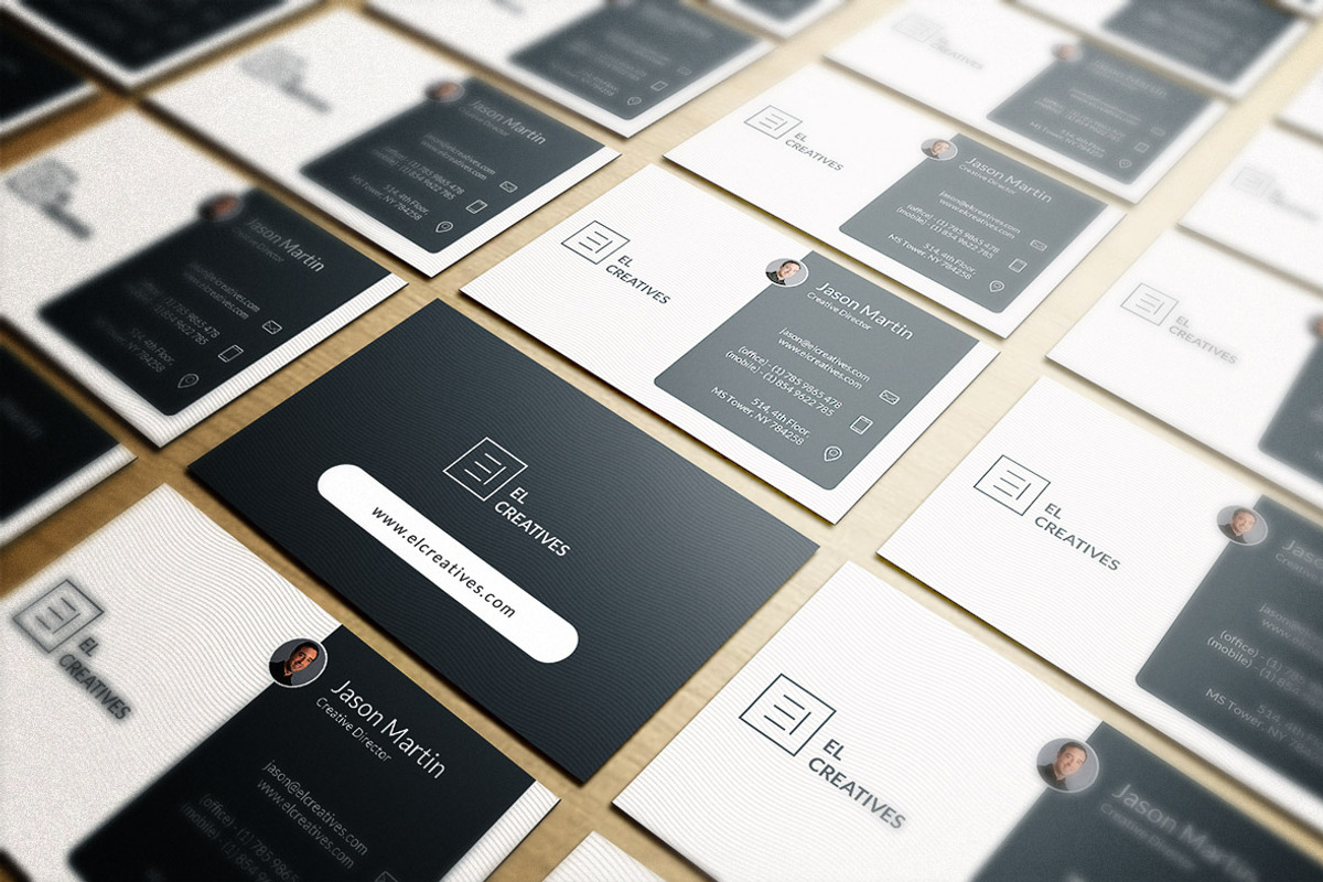Dark Blue Corporate Business Card 12, a Business Card Template by bouncy (Photo 2 of 4)