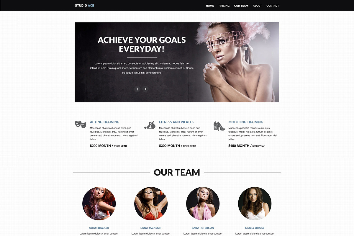 Studio Ace - One Page Responsive, a Landing Page Template by timsnow (Photo 2 of 4)