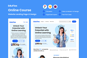 EduFlex - Online Course Landing Page, a Landing Page Template by twinstd