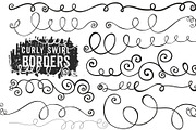 Swirl Borders, EPS, PNG + PS Brush, a Graphic by Carrie Stephens Art (Thumbnail 3 of 4)