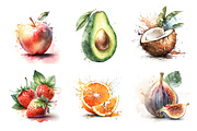 Fruit watercolor illustrations / 01, a Food Illustration by Graxaim Mock-up (Thumbnail 2 of 9)