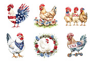 Patriotic USA Chicken PNG Retro Amer, an Illustration by DreamArtGraphic (Thumbnail 3 of 4)