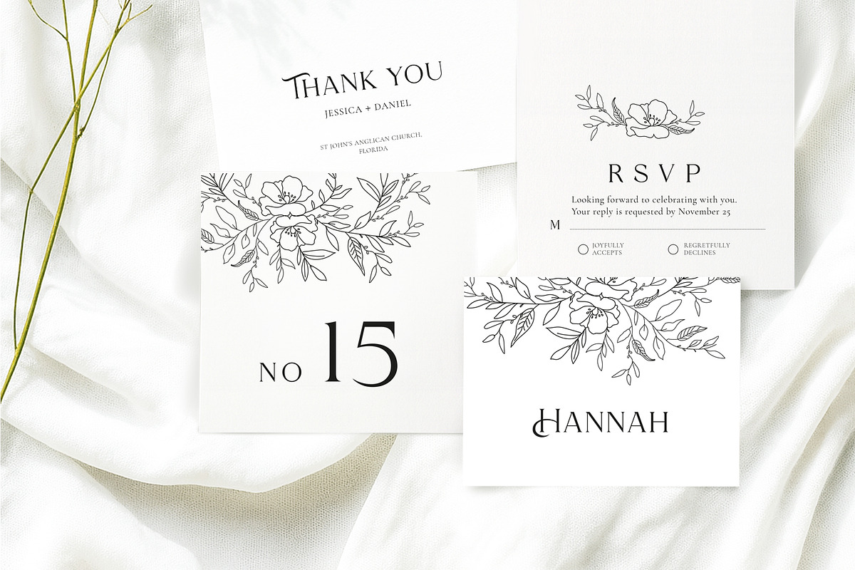 Minimalist Floral Wedding Suite, a Decorative Illustration by Artberriez (Photo 3 of 6)