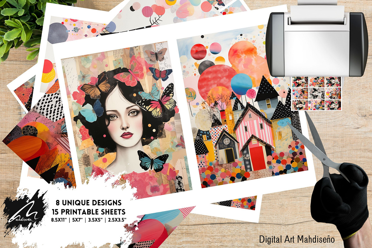 Doodle Junk Journal Pages, Collage, a Decorative Illustration by Digital Art Mahdiseño (Photo 2 of 10)