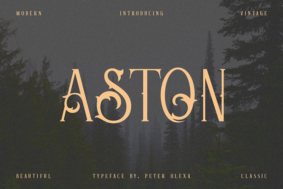 Aston - Vintage Serif Font, a Serif Font by JumboDesign (Photo 1 of 7)