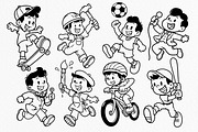 Kids Activities Line Art, a Person Illustration by Tekuni (Thumbnail 4 of 7)