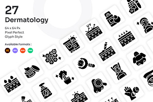 Dermatology Icons Set - Glyph, a Solid Icon by Kmg Design