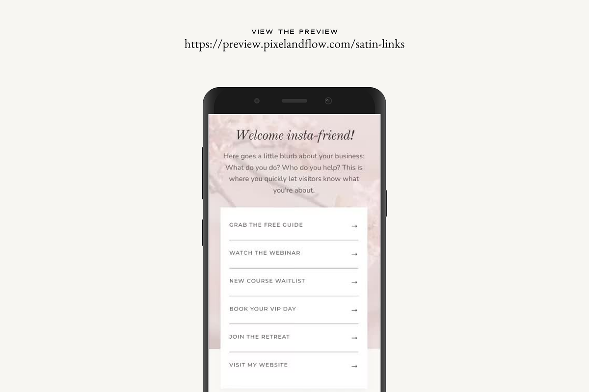 Kajabi Link in Bio Page Template, a Landing Page Template by Pixel & Flow (Photo 2 of 9)