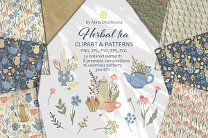 Herbal Tea Clipart And Patterns