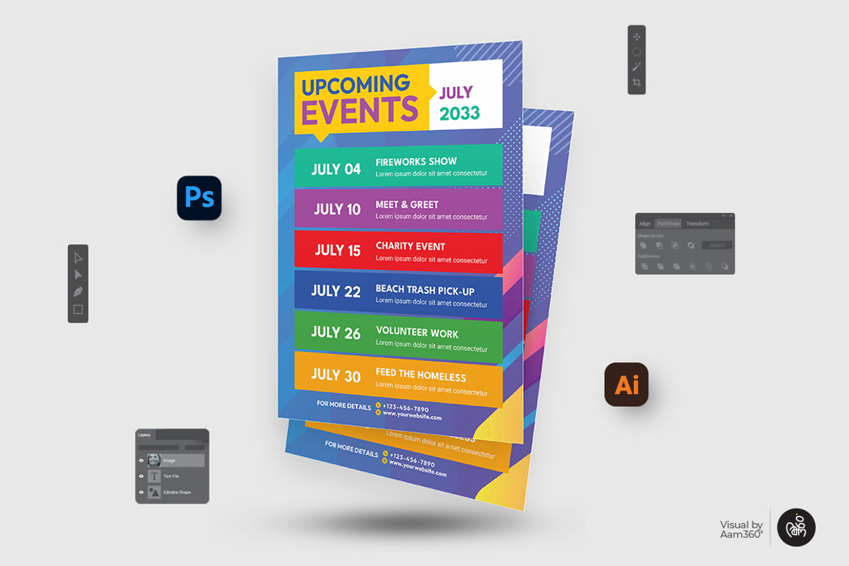 Events Schedule Flyer Template, a Flyer Template by Aam360