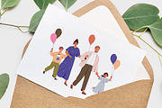 Happy families with balloons set, a Person Illustration by Good Studio (Thumbnail 6 of 6)