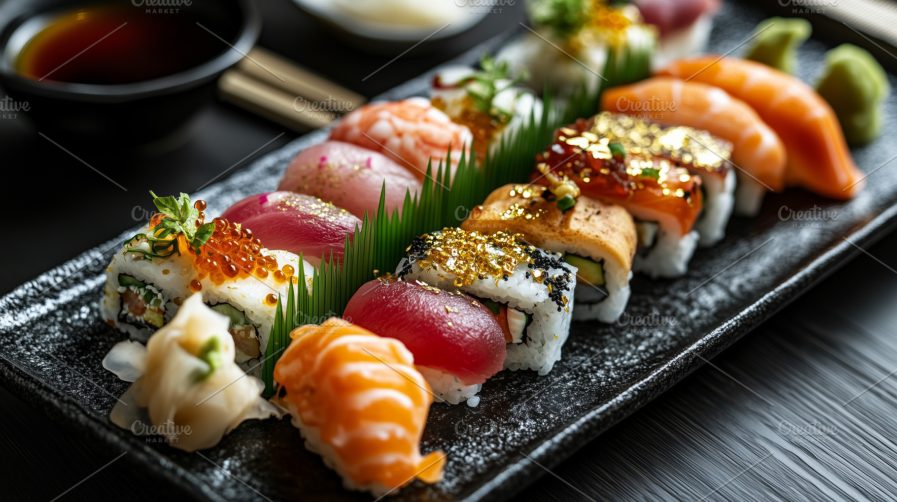 Platter of sushi - fresh sashimi, a Food & Drink Photo by MistyDay