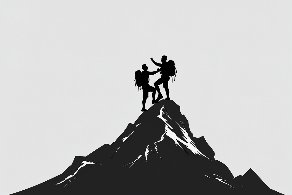 Mountain Hiking Silhouette Set, an Illustration by BIPLOB EXPERT (Photo 3 of 21)