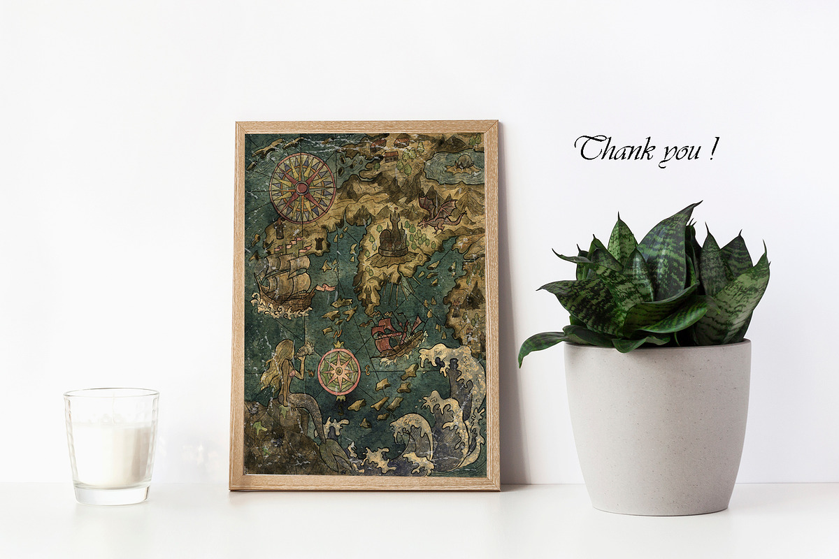 Old Pirate Maps Bundle, a Transportation Illustration by Samiramay (Photo 5 of 5)